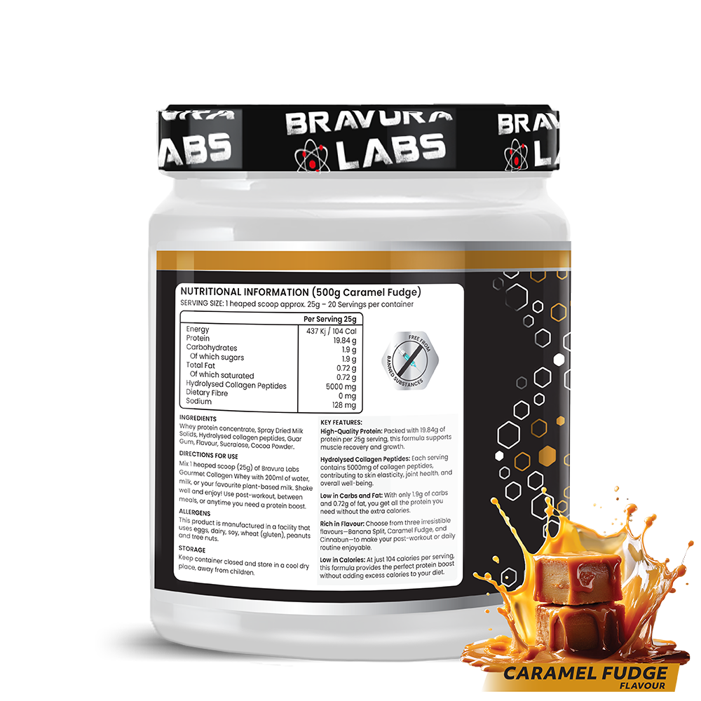 Gourmet Collagen Whey Caramel Fudge 500g - 20 Servings