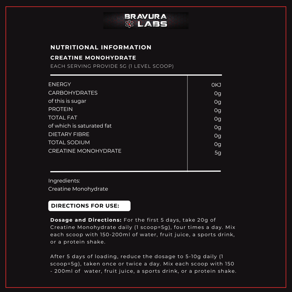 Creatine Monohydrate 300g - 60 Servings