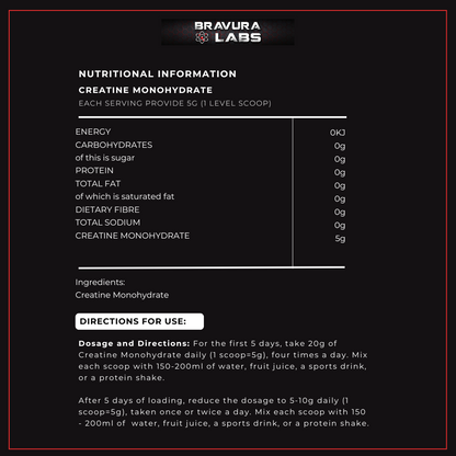 Creatine Monohydrate 300g - 60 Servings