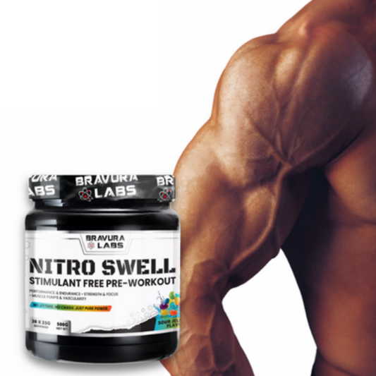 NITRO SWELL Simulant Free Pre-Workout Sour Jellybean 500g - 20 Servings